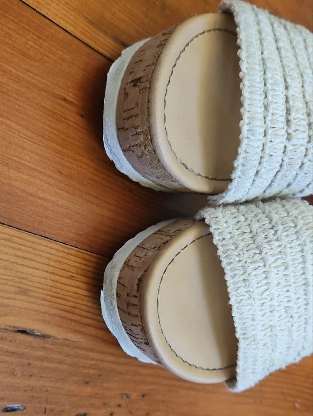 Girls Cream Braided Strap Platform Sandals
